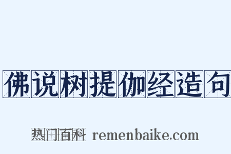 佛说树提伽经造句是什么意思的图片